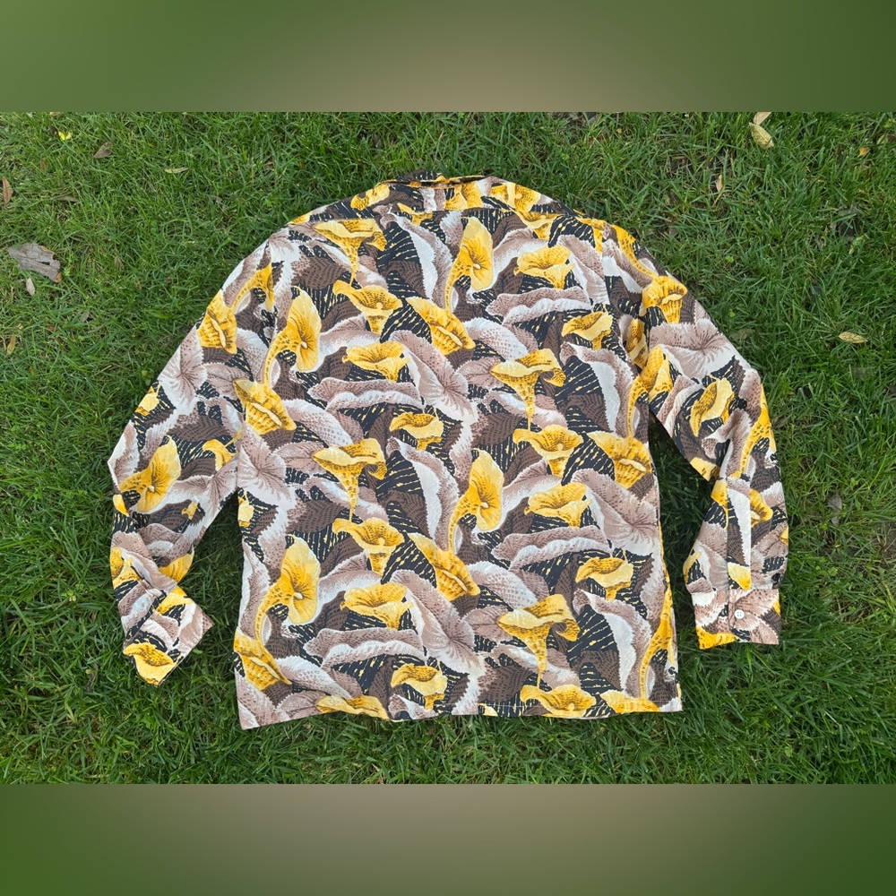70s Vintage anthurium Disco shirt Sz Lrg - Picture 4 of 6